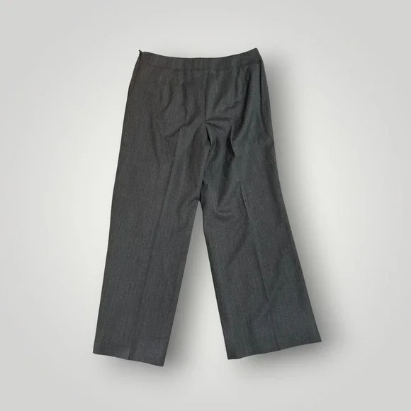Talbots Dress Pants Women 14P Charcoal Grey Wool Stretch Straight Leg Career - Picture 2 of 7